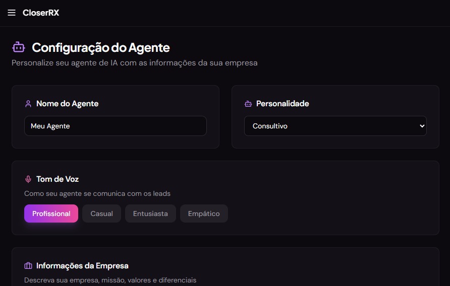 CloserRX - Sistema de Vendas & IA